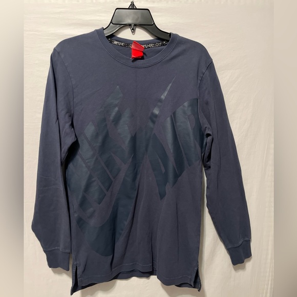 Nike Other - Nike Air all-over print sweatshirt crew neck long Navy‎ Blue Sz Medium